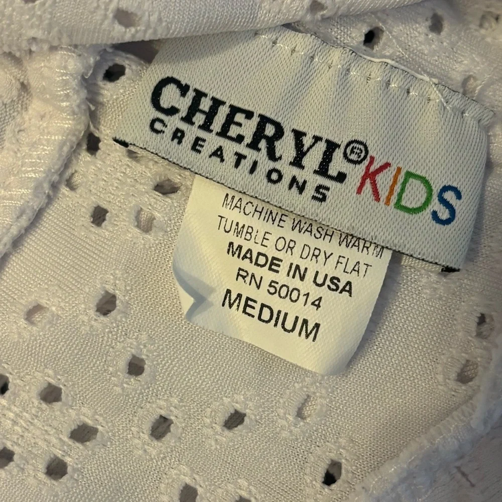 Cheryl Creations Charming White Eyelet Kids Skirt- size medium/10
